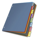 Poly Index Dividers, 8-Tab, 11 x 8.5, Assorted, 4 Sets