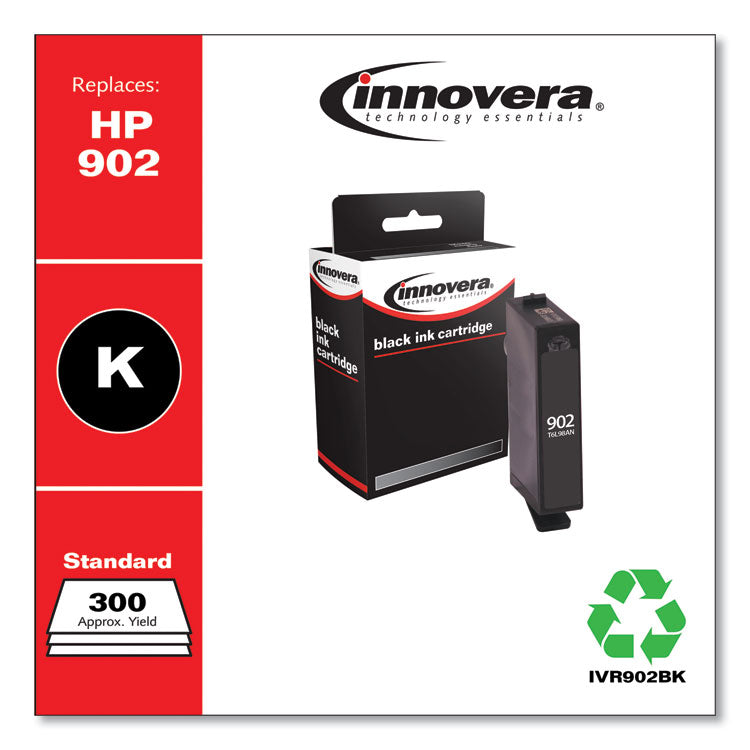 Remanufactured Black Ink, Replacement for 902 (T6L98AN), 300 Page-Yield