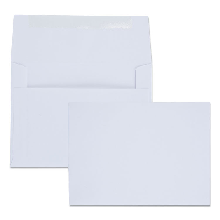 Greeting Card/Invitation Envelope, A-6, Square Flap, Gummed Closure, 4.75 x 6.5, White, 100/Box