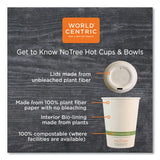 No Tree Paper Bowls, 16 oz, 4.4  Diameter x 3 h, Natural, Sugarcane, 500/Carton