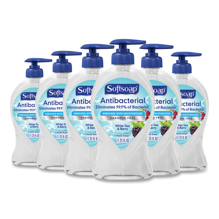 Antibacterial Hand Soap, White Tea and Berry Fusion, 11.25 oz Pump Bottle, 6/Carton