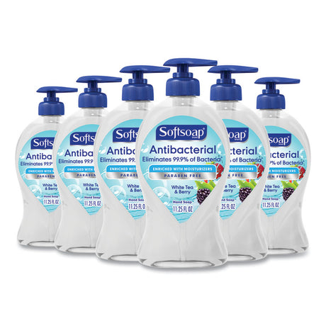 Antibacterial Hand Soap, White Tea and Berry Fusion, 11.25 oz Pump Bottle, 6/Carton