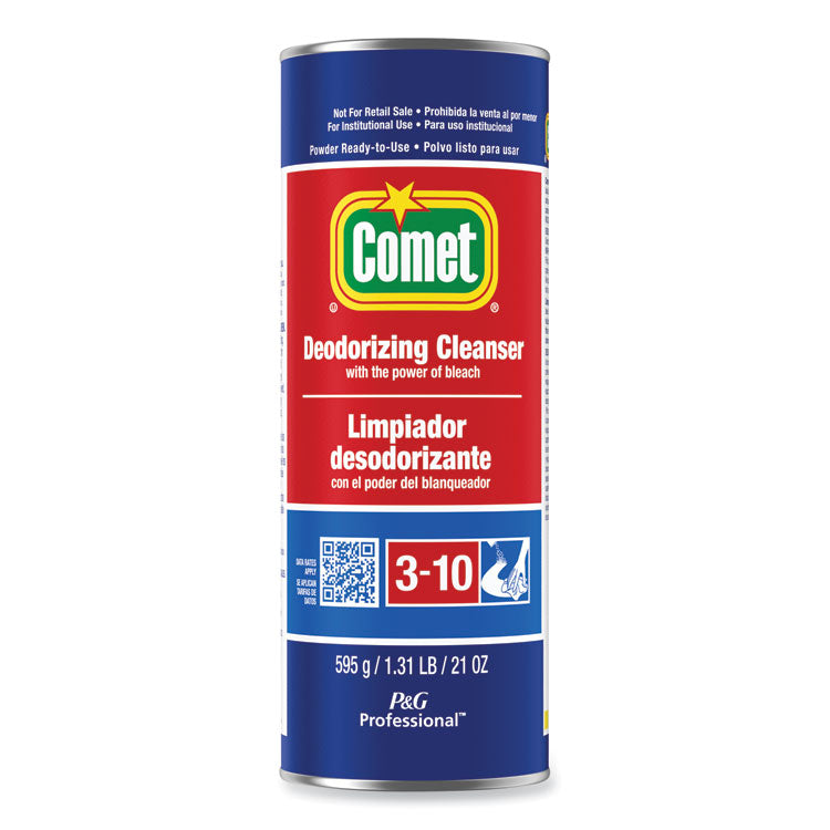 Deodorizing Cleanser with Bleach, Powder, 21 oz Canister, 24/Carton