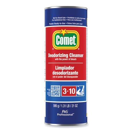 Deodorizing Cleanser with Bleach, Powder, 21 oz Canister, 24/Carton