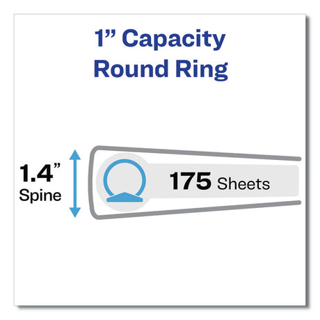 Legal Durable Non-View Binder with Round Rings, 3 Rings, 1" Capacity, 14 x 8.5, Black, (6400)