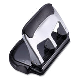 40-Sheet EZ Squeeze Three-Hole Punch, 9/32  Hole, Silver/Black