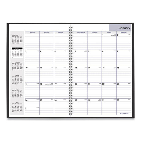 DayMinder Monthly Planner, Ruled Blocks, 12 x 8, Black Cover, 14-Month: Dec 2024 to Jan 2026