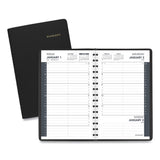 Daily Appointment Book with 15-Minute Appointments, One Day/Page: Mon to Sun, 8 x 5, Black Cover, 12-Month (Jan to Dec): 2025