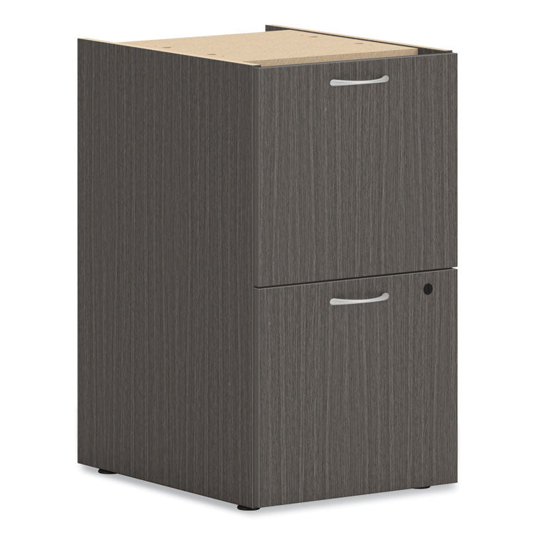 Mod Support Pedestal, Left or Right, 2 Legal/Letter-Size File Drawers, Slate Teak, 15  x 20  x 28