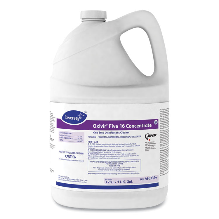 Five 16 One-Step Disinfectant Cleaner, 1 gal Bottle, 4/Carton