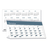 Bar Harbor Recycled Desk Tent Monthly Calendar, 7 x 4.25, White/Blue Sheets, 12-Month (Jan to Dec): 2025