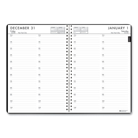 24/7 Recycled Daily Appointment Book/Monthly Planner, 10 x 7, Black Cover, 12-Month (Jan to Dec): 2025