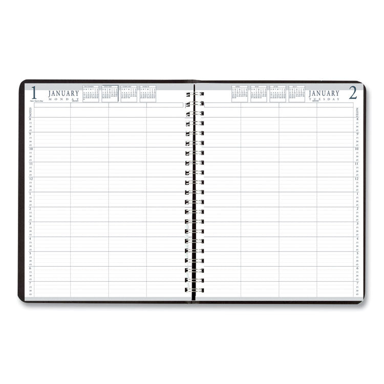 Four-Person Group Practice Daily Appointment Book, 11 x 8.5, Black Cover, 12-Month (Jan to Dec): 2025