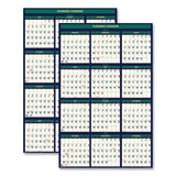 Four Season Erasable Business/Academic Recycled Wall Calendar, 24 x 37, 12-Month(July-June):2024-2025, 12-Month(Jan-Dec):2025