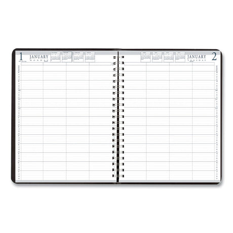 Executive Series Four-Person Group Practice Daily Appointment Book, 11 x 8.5, Black Hard Cover, 12-Month (Jan to Dec): 2025