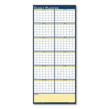 Recycled Reversible Yearly Wall Planner, 60 x 26, White/Blue/Yellow Sheets, 12-Month (Jan to Dec): 2025