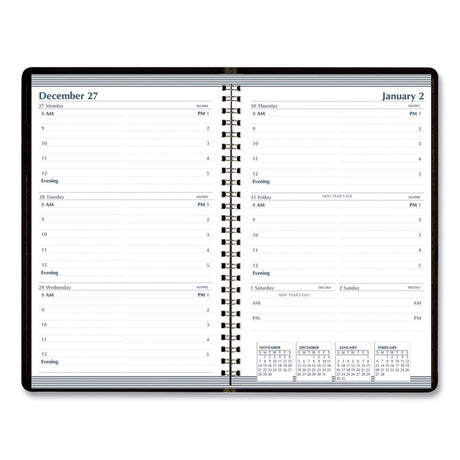 Recycled Weekly Appointment Book, 8 x 5, Black Cover, 12-Month (Jan to Dec): 2025