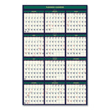 Four Season Erasable Business/Academic Recycled Wall Calendar, 24 x 37, 12-Month(July-June):2024-2025, 12-Month(Jan-Dec):2025