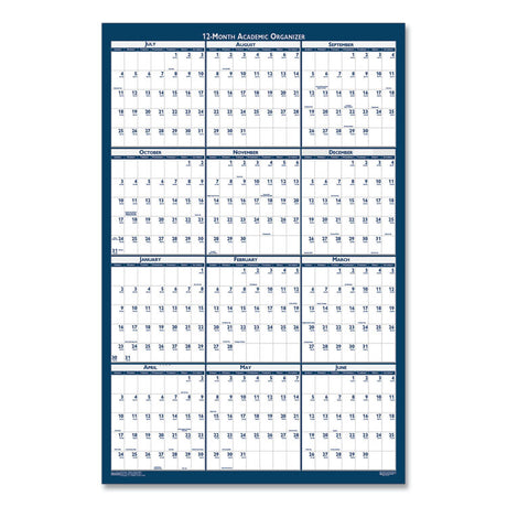 Academic Year Recycled Poster Style Reversible/Erasable Yearly Wall Calendar, 24 x 37, 12-Month (July to June): 2024 to 2025