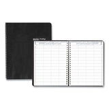 Eight-Person Group Practice Daily Appointment Book, 11 x 8.5, Black Cover, 12-Month (Jan to Dec): 2025