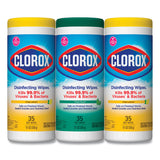 Disinfecting Wipes, 1-Ply, 7 x 8, Fresh Scent/Citrus Blend, White, 35/Canister, 3 Canisters/Pack
