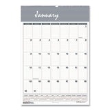 Bar Harbor Recycled Wirebound Monthly Wall Calendar, 12 x 17, White/Blue/Gray Sheets, 12-Month (Jan-Dec): 2025