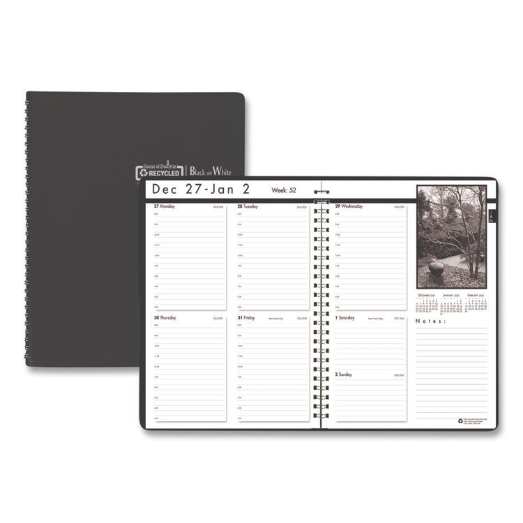 Black-on-White Photo Weekly Appointment Book, Landscape Photography, 11 x 8.5, Black Cover, 12-Month (Jan to Dec): 2025