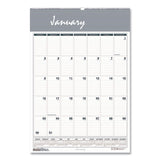 Bar Harbor Recycled Wirebound Monthly Wall Calendar, 15.5 x 22, White/Blue/Gray Sheets, 12-Month (Jan-Dec): 2025