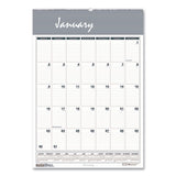 Bar Harbor Recycled Wirebound Monthly Wall Calendar, 22 x 31.25, White/Blue/Gray Sheets, 12-Month (Jan-Dec): 2025