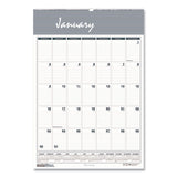 Bar Harbor Recycled Wirebound Monthly Wall Calendar, 8.5 x 11, White/Blue/Gray Sheets, 12-Month (Jan-Dec): 2025