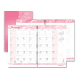 Breast Cancer Awareness Recycled Ruled Monthly Planner/Journal, 10 x 7, Pink Cover, 12-Month (Jan to Dec): 2025