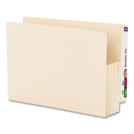 Manila End Tab File Pockets, 3.5" Expansion, Legal Size, Manila, 25/Box