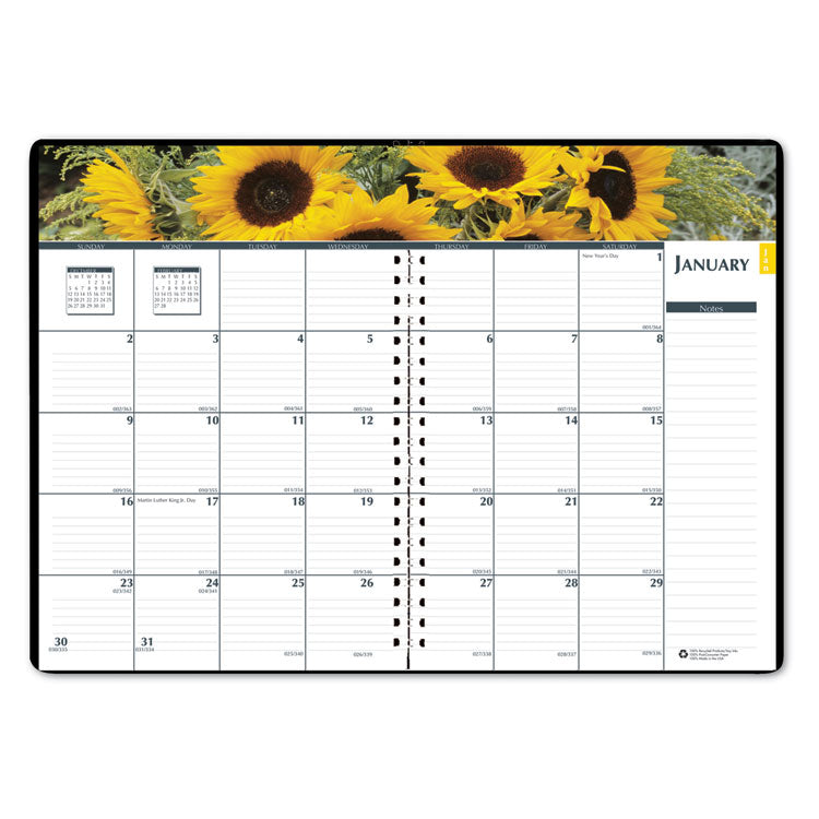 Earthscapes Recycled Weekly/Monthly Planner, Gardens of the World Photography, 10 x 7, Black Cover, 12-Month (Jan-Dec): 2025