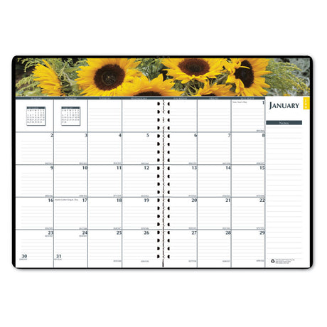 Earthscapes Recycled Weekly/Monthly Planner, Gardens of the World Photography, 10 x 7, Black Cover, 12-Month (Jan-Dec): 2025