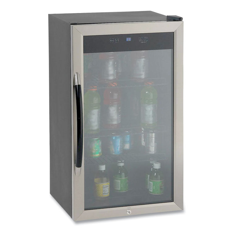 3 Cu. Ft. Refrigerator/Beverage Cooler, 18.75 x 19.5 x 33.75, Black/Stainless Steel Framed Glass Door