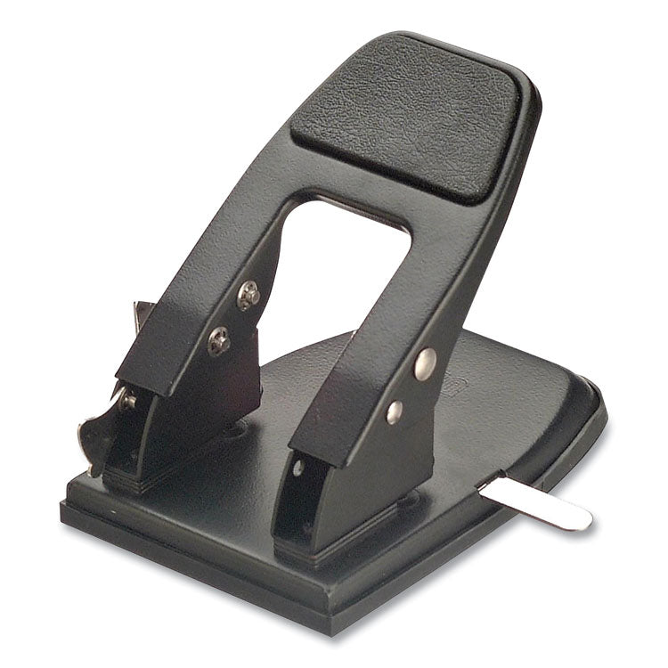 50-Sheet Heavy-Duty Two-Hole Punch with Padded Handle, 1/4  Holes, Black