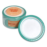 Everyday Paper Plates, 8.5  dia, White/Teal, 125/Pack