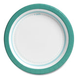 Everyday Paper Plates, 8.5  dia, White/Teal, 125/Pack