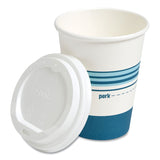 Paper Hot Cup and Plastic Dome Lid Combo, 12 oz, White/Blue, 50/Pack