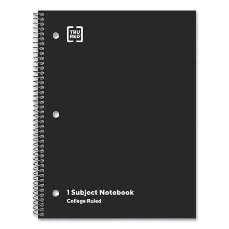 One-Subject Notebook, Medium/College Rule, Black Cover, (70) 10.5 x 8 Sheets, 6/Pack