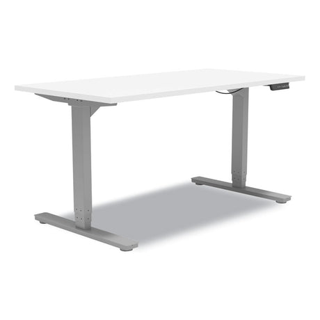 Essentials Electric Sit-Stand Desk, 55.1  x 27.5  x 25.9  to 51.5 , White/Aluminum