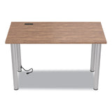 Essentials Writing Table-Desk with Integrated Power Management, 47.5  x 23.7  x 28.8 , Espresso/Aluminum