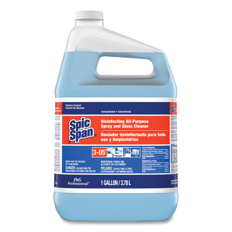 Disinfecting All-Purpose Spray and Glass Cleaner, Fresh Scent, 1 gal Bottle, 3/Carton