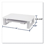 Adjustable Height Desktop Glass Monitor Riser with Dry-Erase Board, 14 x 10.25 x 2.5 to 5.25, White, Supports 100 lb