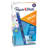 InkJoy Gel Pen, Stick, Medium 0.7 mm, Blue Ink, Translucent Blue Barrel, Dozen