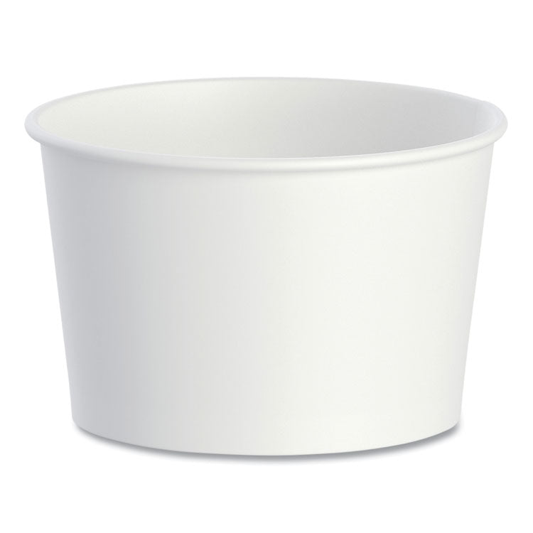 Double Poly Paper Food Containers, 8 oz, 3.8  Diameter x 2.4 h, White, 50/Pack, 20 Packs/Carton