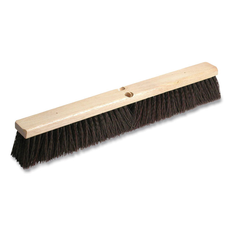 Polypropylene Push Broom Head, 3  Maroon Bristles, 24  Brush