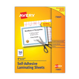 Clear Self-Adhesive Laminating Sheets, 3 mil, 9" x 12", Matte Clear, 50/Box