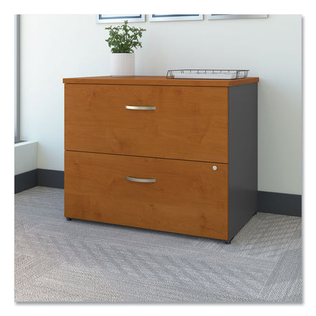 Series C Lateral File, 2 Legal/Letter/A4/A5-Size File Drawers, Natural Cherry/Graphite Gray, 35.75" x 23.38" x 29.88"