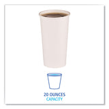 Paper Hot Cups, 20 oz, White, 50/Sleeve, 12 Sleeves/Carton